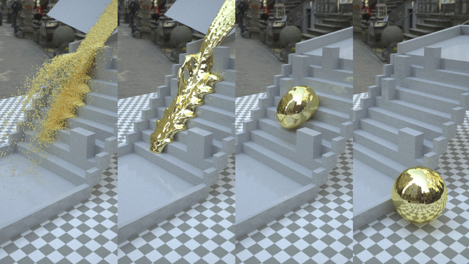 granular, liquid, non-rigid, rigid material