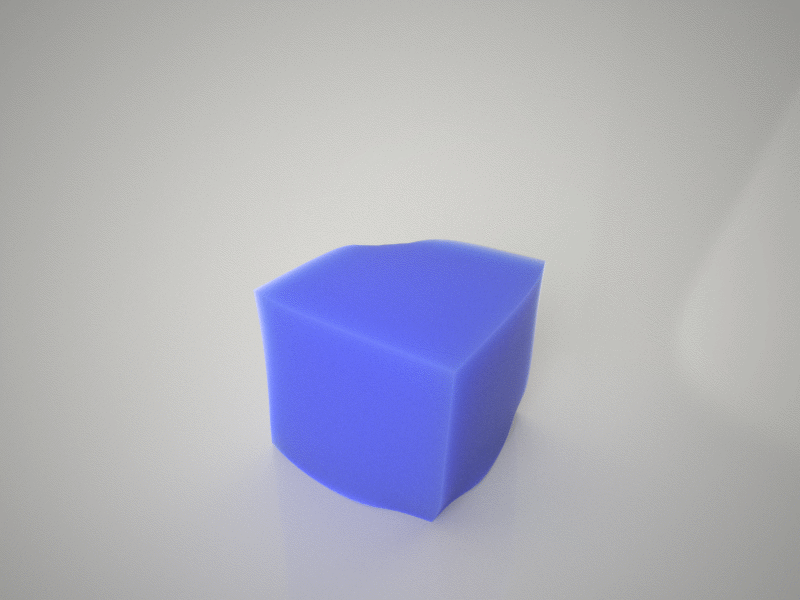 wobbly blue cube